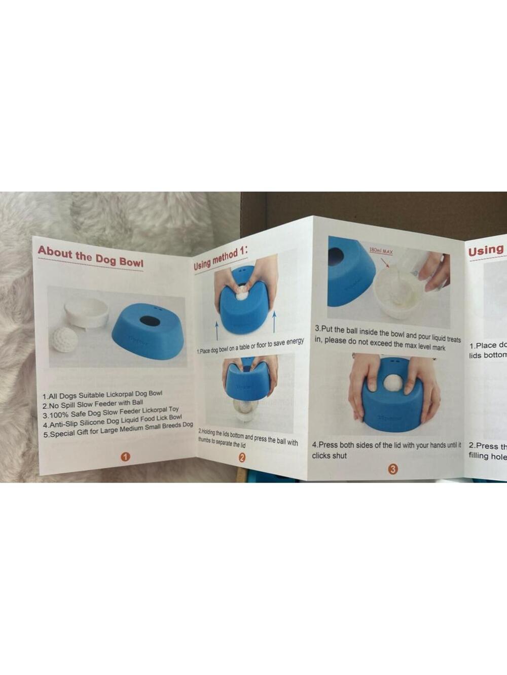 Yipetor Slow Feeder Dog Bowl with Rolling Ball - No Spill Treat Dish NEW IN BOX! - Picture 4 of 7